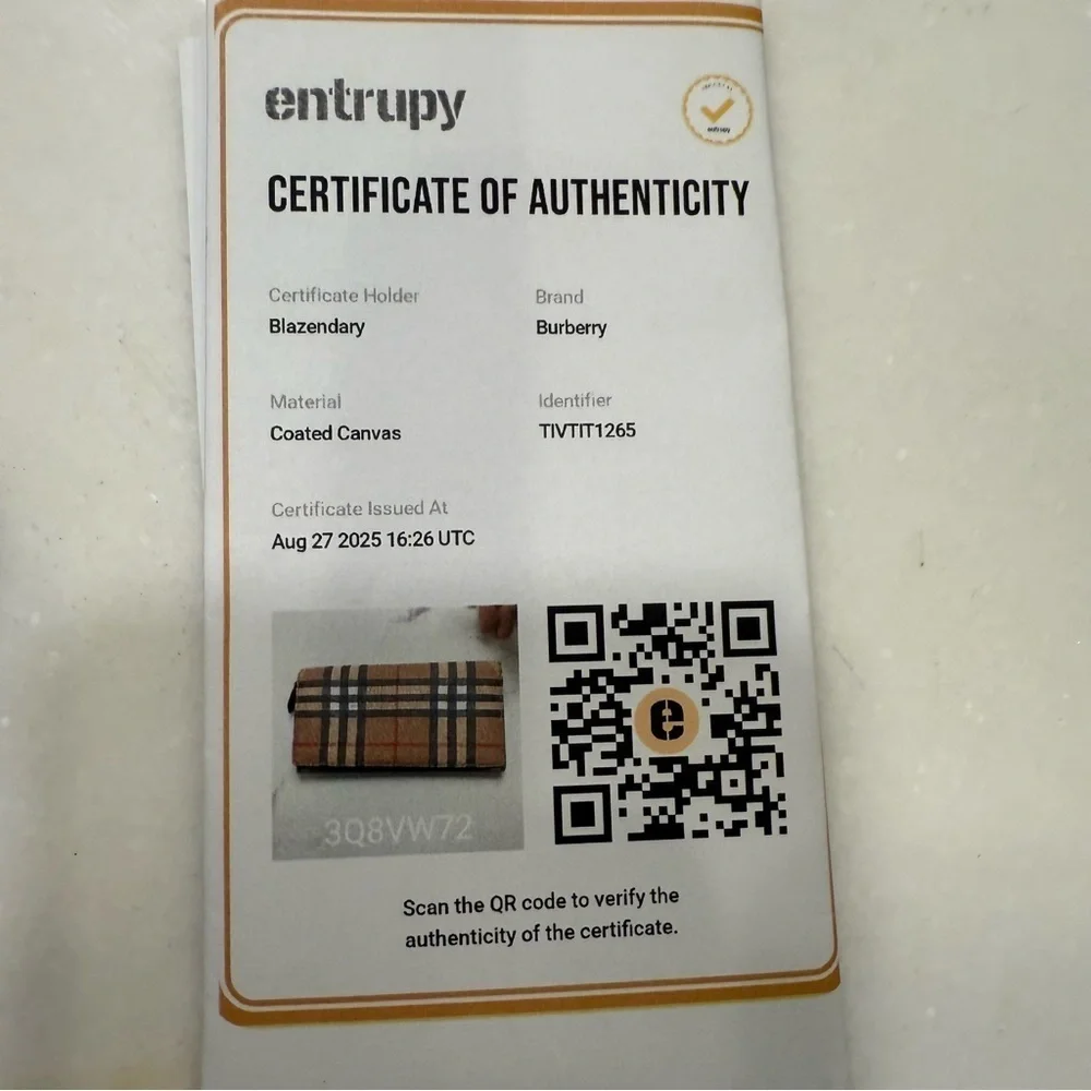 Genuine Burberry Unisex Long Wallet Nova Check With Certificate of Authenticity
